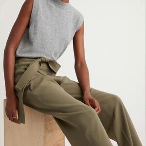 Quince Khaki Tie-Waist Trousers